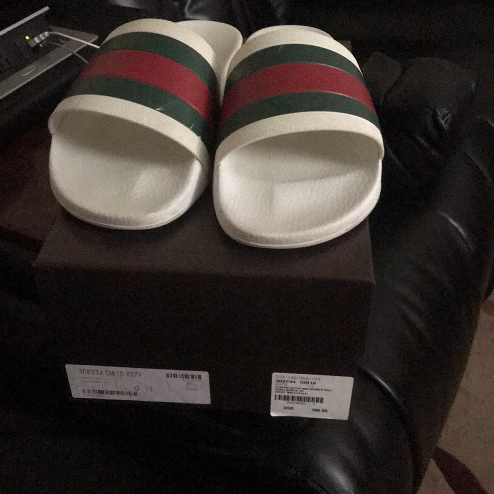 Gucci Men’s sliders - White/Red/Green